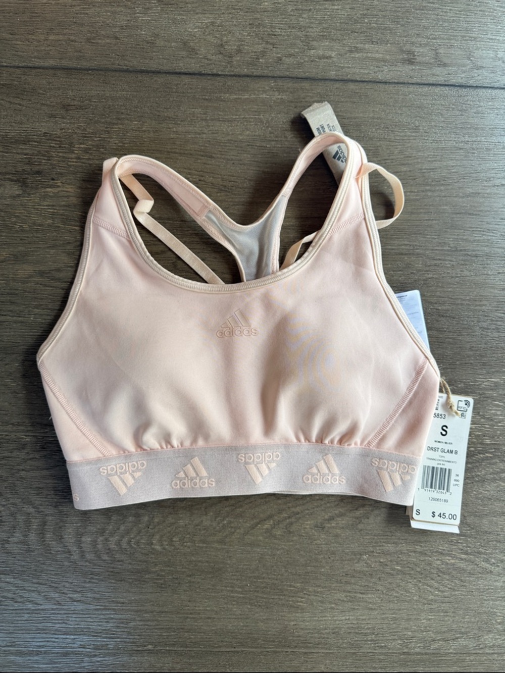 NWT Adidas Racerback Sports Bra with Logo Band